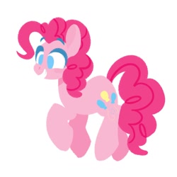 Size: 1024x1024 | Tagged: safe, artist:ethereanunicorn, pinkie pie, earth pony, pony, g4, female, mare, no pupils, simple background, smiling, solo, white background