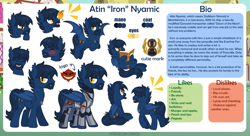 Size: 1200x655 | Tagged: safe, artist:jennieoo, oc, oc:atin nyamic, bat pony, pony, armor, bio, blushing, book, fangs, flying, food, happy, jewelry, mandalorian, mango, necklace, reading, reference, reference sheet, show accurate, simple background, smiling, solo, spread wings, star wars, stargazing, thinking, vector, wings