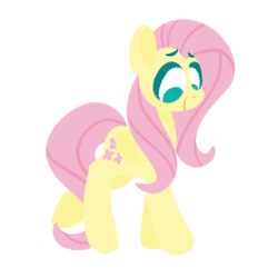 Size: 1024x1024 | Tagged: safe, artist:ethereanunicorn, fluttershy, pegasus, pony, g4, cute, daaaaaaaaaaaw, female, mare, no pupils, shyabetes, simple background, solo, white background
