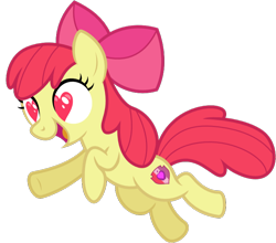 Size: 744x656 | Tagged: safe, artist:angrymetal, apple bloom, earth pony, pony, g4, lesson zero, apple bloom's bow, bow, female, filly, hair bow, heart eyes, open mouth, simple background, solo, transparent background, vector, wingding eyes