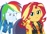 Size: 2289x1556 | Tagged: safe, edit, edited screencap, screencap, rainbow dash, sunset shimmer, equestria girls, equestria girls specials, g4, my little pony equestria girls: better together, my little pony equestria girls: holidays unwrapped, super squad goals, angry, background removed, rage, ragebow dash, rainbow dash is not amused, simple background, smugset shimmer, unamused, white background