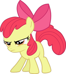 Size: 6000x6728 | Tagged: safe, artist:aethon056, apple bloom, earth pony, pony, bloom & gloom, g4, angry, apple bloom's bow, bow, female, filly, hair bow, simple background, solo, transparent background, vector