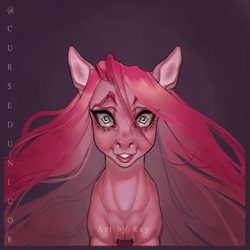 Size: 1768x1768 | Tagged: safe, alternate version, artist:witch house, pinkie pie, earth pony, pony, g4, female, mare, pinkamena diane pie, smiling, swirly eyes, watermark