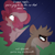 Size: 1280x1280 | Tagged: safe, artist:moodi, pinkie pie, earth pony, pony, raccoon, g4, blushing, crossover, crossover shipping, duo, female, male, regular show, rigby (regular show), rigbypie, shipping, straight, why, wonderwall