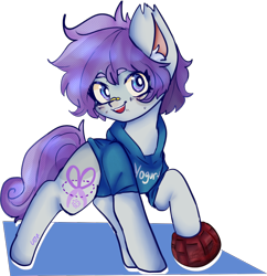 Size: 1026x1060 | Tagged: safe, artist:nyansockz, artist:ube, oc, oc only, oc:lilac snip, earth pony, pony, clothes, ear fluff, earth pony oc, hoodie, pony oc, simple background, sweater, tomboy, torn ear, transparent background