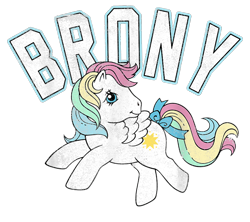 Size: 900x800 | Tagged: safe, starshine, pegasus, pony, g1, official, brony, design, female, mare, merchandise, shirt design, simple background, solo, text, transparent background