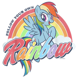 Size: 900x900 | Tagged: safe, rainbow dash, pegasus, pony, g4, official, cloud, design, female, mare, merchandise, rainbow, shirt design, simple background, solo, text, transparent background