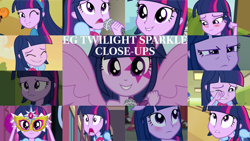 Size: 1280x721 | Tagged: safe, edit, edited screencap, editor:quoterific, screencap, flash sentry, twilight sparkle, equestria girls, g4, my little pony equestria girls, my little pony equestria girls: rainbow rocks, shake your tail, blushing, close-up, crying, cute, female, floppy ears, helping twilight win the crown, lip bite, male, microphone, one eye closed, open mouth, ponied up, sad, smiling, spread wings, twiabetes, wings, wink