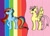 Size: 3244x2316 | Tagged: safe, artist:goldlines005, fluttershy, rainbow dash, pegasus, pony, g4, abstract background, alternate cutie mark, duo, high res, personality swap, wings