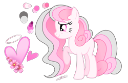 Size: 2959x1928 | Tagged: safe, artist:muhammad yunus, oc, oc only, oc:princess blossom, earth pony, pony, 2021, base used, cute, cutie mark, female, flower, heart, indonesia, mare, medibang paint, simple background, smiling, solo, transparent background
