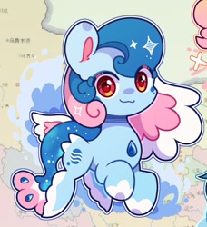 Size: 357x391 | Tagged: safe, oc, oc only, oc:lyre wave, chibi, mascot, qingdao brony festival, solo