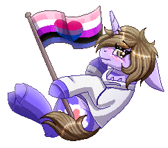 Size: 242x214 | Tagged: safe, artist:inspiredpixels, oc, oc only, pony, unicorn, animated, bisexual pride flag, blushing, floppy ears, genderfluid, genderfluid pride flag, pride, pride flag, profile, solo