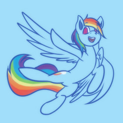 Size: 1500x1500 | Tagged: safe, artist:shad0w-galaxy, part of a set, rainbow dash, pegasus, pony, g4, female, mare, simple background, slender, smiling, solo, thin