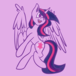 Size: 1500x1500 | Tagged: safe, artist:shad0w-galaxy, part of a set, twilight sparkle, alicorn, pony, g4, female, mare, simple background, slender, smiling, solo, thin, twilight sparkle (alicorn)