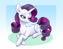 Size: 2800x2200 | Tagged: safe, artist:anvalina, rarity, pony, unicorn, g4, female, high res, lying down, mare, prone, solo