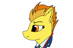 Size: 1000x660 | Tagged: safe, artist:mh148, spitfire, pegasus, pony, g4, bust, clothes, simple background, solo, transparent background, uniform, wonderbolts uniform