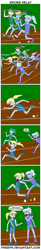Size: 692x4181 | Tagged: safe, artist:pheeph, cloudchaser, derpy hooves, flitter, rainbow dash, equestria girls, g4, baton, comic, equestria girls-ified, old master q, parody, relay race, running, sports, track and field