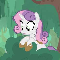 Size: 1080x1080 | Tagged: safe, screencap, sweetie belle, pony, unicorn, g4, growing up is hard to do, cropped, female, mare, messy mane, mud, older, older sweetie belle, solo