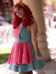Size: 735x960 | Tagged: safe, artist:lochlan o'neil, pinkie pie, human, g4, clothes, cosplay, costume, irl, irl human, photo, sleeveless