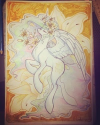 Size: 1728x2160 | Tagged: safe, artist:limreiart, princess celestia, alicorn, pony, g4, solo, traditional art