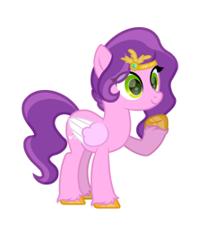 Size: 1600x1800 | Tagged: safe, artist:ponkus, pipp petals, pegasus, pony, g4, g5, adorapipp, cute, female, g5 to g4, jewelry, mare, solo, tiara