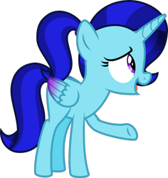 Size: 4000x4243 | Tagged: safe, artist:melisareb, oc, oc only, oc:kauane, alicorn, pony, absurd resolution, alicorn oc, colored wings, female, gradient wings, horn, mare, ponytail, side view, simple background, solo, teenager, transparent background, wings