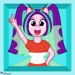 Size: 4000x4000 | Tagged: safe, artist:melisareb, part of a set, aria blaze, equestria girls, g4, .svg available, absurd resolution, crossover, female, fin wings, pigtails, pun, rhythm heaven, solo, the dazzles, vector, visual pun, wings