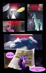 Size: 1280x2035 | Tagged: safe, artist:aztrial, double diamond, jet set, night glider, octavia melody, party favor, starlight glimmer, sugar belle, upper crust, earth pony, pegasus, pony, unicorn, g4, comic, dialogue, equal cutie mark, equal four, female, filly, filly starlight glimmer, s5 starlight, story in the source, this will end in communism, younger