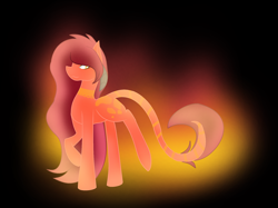 Size: 2112x1576 | Tagged: safe, artist:aonairfaol, oc, oc only, earth pony, pony, abstract background, earth pony oc, leonine tail, raised hoof, solo