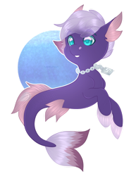 Size: 900x1165 | Tagged: safe, artist:sadelinav, oc, oc only, earth pony, pony, seapony (g4), blue eyes, bubble, crepuscular rays, dorsal fin, fins, fish tail, flowing tail, jewelry, necklace, pearl necklace, seaponified, simple background, smiling, solo, species swap, sunlight, swimming, tail, transparent background, underwater, water