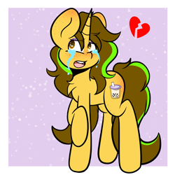 Size: 5000x5000 | Tagged: safe, artist:theawkwarddork, oc, oc:awkward dork, pony, unicorn, absurd resolution, crying, femboy, freckles, heartbreak, makeup, male, sad, simple background