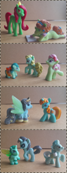 Size: 500x1280 | Tagged: safe, apple honey, firecracker burst, florina tart, lyra heartstrings, neon lights, rising star, earth pony, pony, unicorn, g4, apple family member, blind bag, collection, danli toys, filly knock-off, fresh-toys.ru, photo, toy