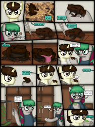 Size: 1750x2333 | Tagged: safe, artist:99999999000, oc, oc only, oc:cwe, oc:li anna, cricket (insect), frog, insect, pegasus, pony, toad, comic:visit, clothes, comic, female, glasses, larva, male, sports