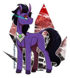 Size: 1181x1319 | Tagged: safe, artist:inuhoshi-to-darkpen, oc, oc only, oc:noche, pony, unicorn, ear fluff, glowing eyes, male, offspring, parent:king sombra, parent:radiant hope, parents:hopebra, simple background, solo, transparent background
