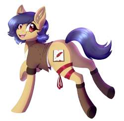 Size: 4589x4457 | Tagged: safe, artist:_ladybanshee_, oc, oc only, oc:cinnamon quill, earth pony, pony, art, boots, clothes, commission, cute, digital art, ear fluff, female, full body, happy, mare, running, shoes, smiling, solo