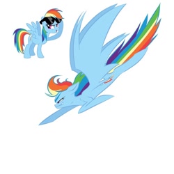 Size: 640x640 | Tagged: safe, artist:scribbleymewzaque, part of a set, rainbow dash, pegasus, pony, g4, female, flying, mare, simple background, solo, white background