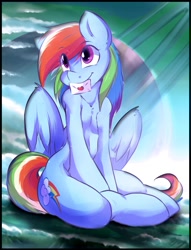 Size: 1240x1620 | Tagged: safe, artist:notsafe2safeponies, edit, rainbow dash, pegasus, semi-anthro, g4, arm hooves, human shoulders, letter, love letter, mouth hold, sitting, solo