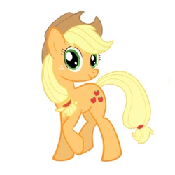 Size: 1080x1079 | Tagged: safe, applejack, earth pony, pony, g4, simple background, solo, white background