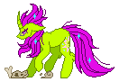 Size: 132x91 | Tagged: safe, artist:inspiredpixels, oc, oc only, pony, animated, curved horn, gif, horn, pixel art, simple background, solo, transparent background