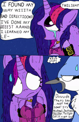 Size: 1280x1963 | Tagged: safe, artist:tenebrousmelancholy, twilight sparkle, alicorn, bird, blue jay, anthro, g4, aeroplanes and meteor showers, breasts, clothes, comic, crossover, crossover shipping, crying, duo, eliza doolittle, embarrassed, female, funny, male, meme, michael jackson, mordecai, mordetwi, panel, rain, regular show, sad, shipping, singing, song reference, straight, sweat, sweatdrop, text, thriller, twilight sparkle (alicorn), wet, wet clothes, wet mane