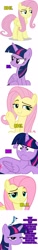 Size: 500x3299 | Tagged: safe, fluttershy, twilight sparkle, alicorn, pony, g4, crossover shipping, do it, female, floppy ears, flutterbitch, imgflip, male, meme, mordecai, mordetwi, out of character, refusal, shipping, shipping denied, simple background, smugshy, straight, twilight sparkle (alicorn), twilight sparkle is not amused, unamused, white background