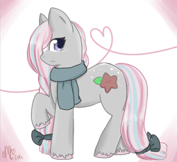 Size: 908x832 | Tagged: safe, artist:rain-sparks, oc, oc only, oc:api etoile, earth pony, pony, bow, clothes, female, hair bow, mare, offspring, parent:big macintosh, parent:marble pie, parents:marblemac, scarf, solo, tail bow