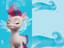Size: 1600x1200 | Tagged: safe, zipp storm, pegasus, pony, g5, my little pony: a new generation, official, abstract background, book, female, mare, ponies unite, solo