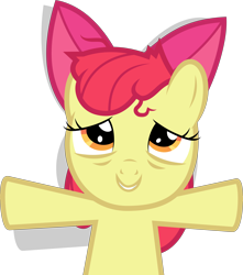 Size: 6000x6785 | Tagged: safe, artist:twilirity, apple bloom, earth pony, pony, apple family reunion, g4, .svg available, apple bloom's bow, bow, dishevelled, female, filly, hair bow, simple background, solo, tired, transparent background, vector