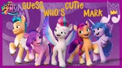 Size: 1280x720 | Tagged: safe, hitch trailblazer, izzy moonbow, pipp petals, sunny starscout, zipp storm, earth pony, pegasus, pony, unicorn, g5, my little pony: a new generation, official, cutie mark, female, grammar error, male, mane five, mare, my little pony: a new generation logo, stallion, text, youtube