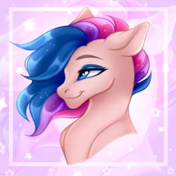 Size: 1080x1080 | Tagged: safe, artist:tookiut, oc, oc only, oc:azure palette, pegasus, pony, bust, commission, eyeshadow, femboy, makeup, male, pegasus oc, portrait, solo, stallion, ych result