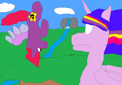 Size: 4876x3420 | Tagged: safe, artist:willtheraven1, starsong, twilight sparkle, alicorn, pegasus, pony, fanfic:season 10, g3, g4, season 10, 1000 hours in ms paint, g3 to g4, generation leap, hakuna matata, jungle, sparkly wings, twilight sparkle (alicorn)