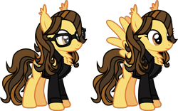 Size: 2107x1311 | Tagged: safe, artist:lightningbolt, derpibooru exclusive, pegasus, pony, g4, .svg available, chest fluff, clothes, ear fluff, eyelashes, folded wings, frown, glasses, jacket, long mane, long sleeves, long tail, male, ponified, shirt, show accurate, simple background, solo, spread wings, stallion, standing, svg, tail, the academy is..., transparent background, trap, undershirt, vector, william beckett, wings