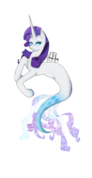 Size: 860x1649 | Tagged: safe, artist:kimmytheredhead, rarity, merpony, pony, unicorn, g4, blue eyes, blue mane, colored pupils, eyelashes, female, fish tail, flowing tail, horn, no pupils, seaponified, seapony rarity, signature, simple background, smiling, solo, species swap, tail, teeth, transparent background