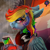 Size: 1024x1024 | Tagged: safe, artist:brainiac, rainbow dash, pegasus, pony, g4, digital painting, female, implied appledash, implied lesbian, implied shipping, lesbian, link in description, mare, piercing, redraw, solo, time-lapse included, updated